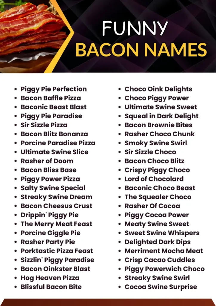 Funny Bacon Names infographic