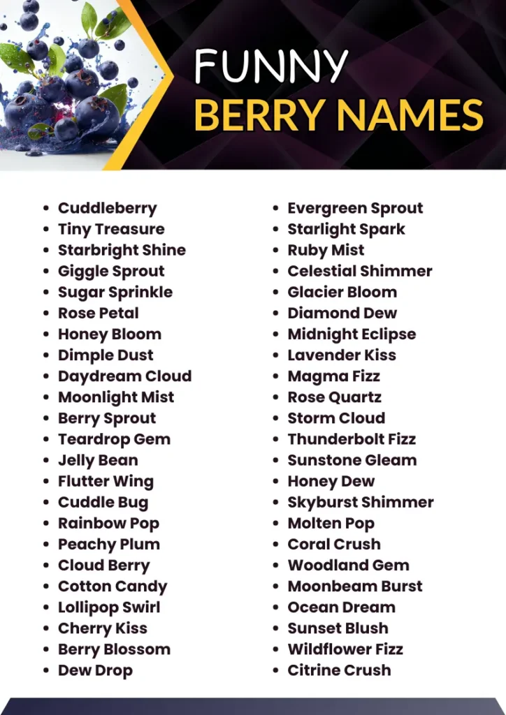 Funny Berry Names infographic