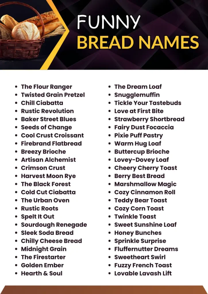 Funny Bread Names infographic