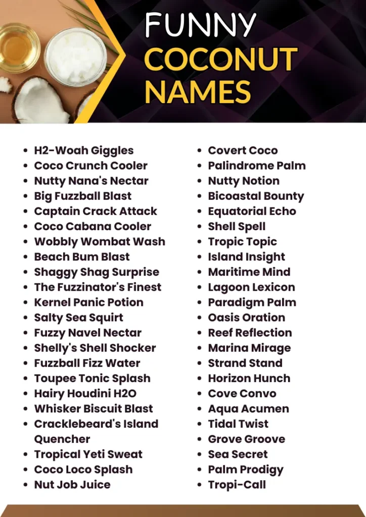 Funny Coconut Names infographic