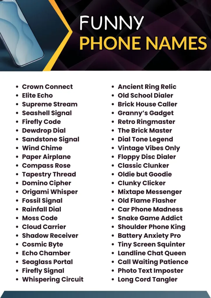 Funny Phone Names infographic