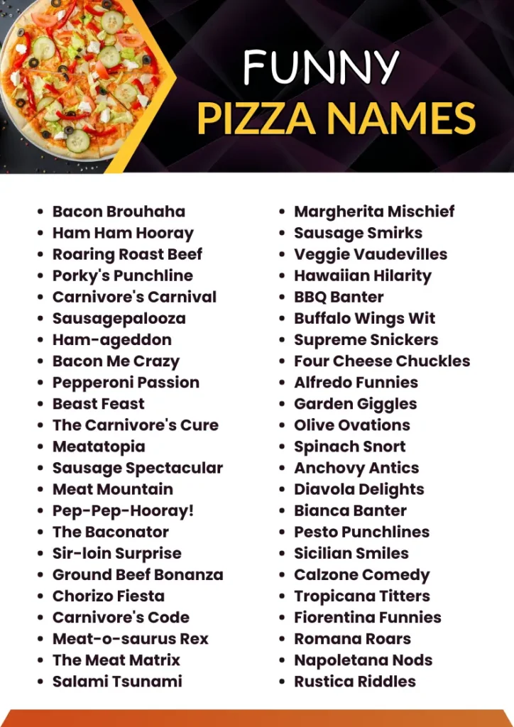 Funny Pizza Names infographic