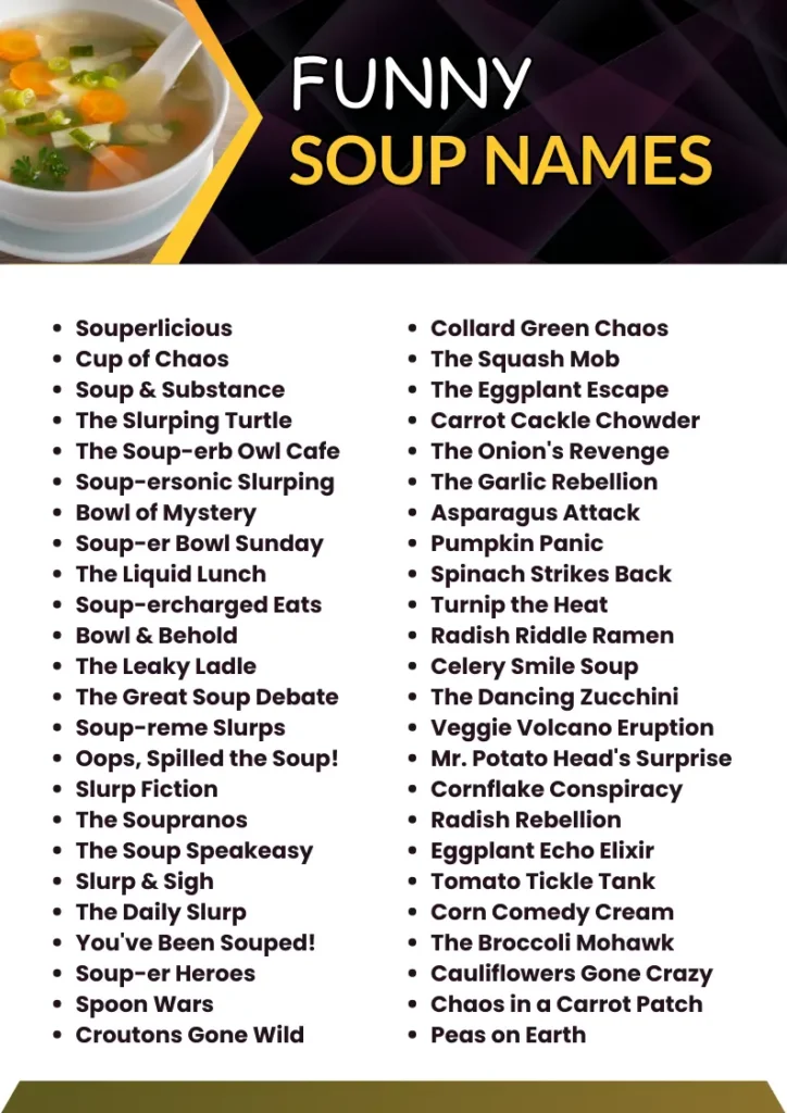 Funny Soup Names infographic