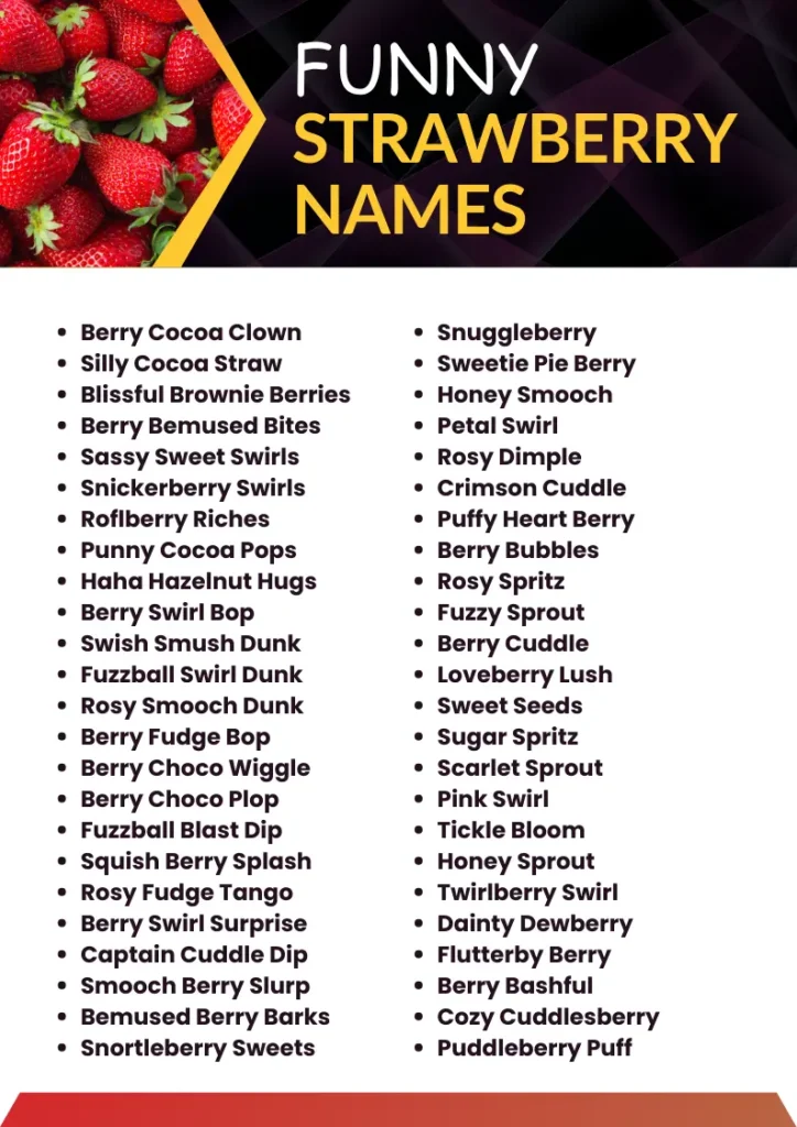 Funny Strawberry Names infographic - Namerse