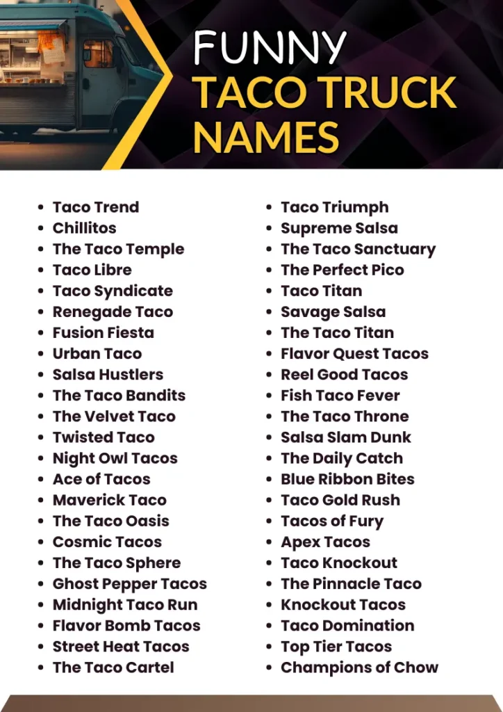 Funny Taco Truck Names infographic