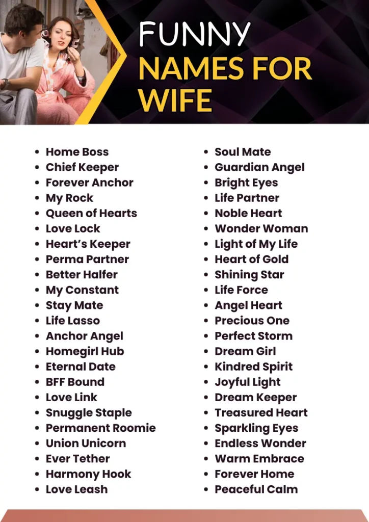 Funny Names for Wife infographic