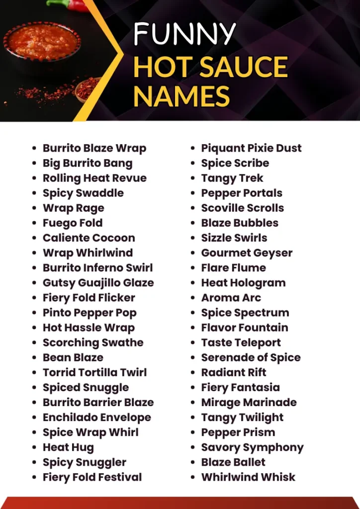 Funny Names for Hot Sauce infographic